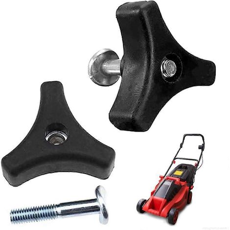 2 poignées de tondeuse à gazon, vis triangulaire pour poignée de tondeuse à gazon, boulon pour poignée de tondeuse à gazon, accessoire pour tondeuse à gazon (1/5)