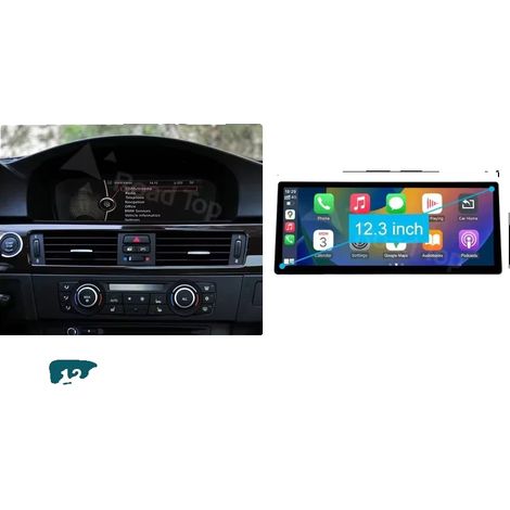 Carplay, Écran Haute Définition, Intégration Smartphone, compatible avec BMW Série 3/5 E90/E91/E92/E93 E60 E61 E62, E90 CIC 12.3, Aucun-d (1/2)