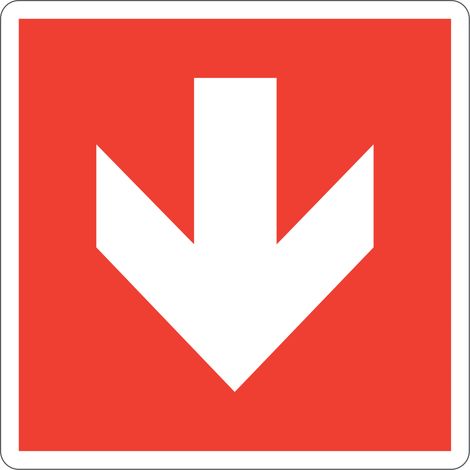 Panneaux flèches pour équipements incendie - Panneaux directionnels conformes à ISO 7010 - Taille: 150x150mm - Matériau: Rigid PVC