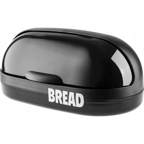 KADAX Brotkasten aus Kunststoff, Brotbehälter mit Rolldeckel, Schwarz