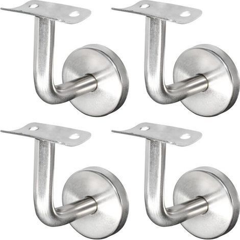 Support Main Courante Inox 304 pour Rampe Escalier Support Mural Rampe Bois Argent (4 Pièces) NPTERBL (1/4)