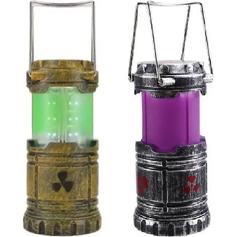 Set mit 2 Mini-Laternen in Form eines Atomreaktors, ideale Taschenlampe zum Campen, für Halloween oder als Dekoration für Zuhause. (1/5)