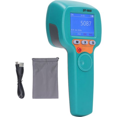 GARRYFIZH Stroboscope portable DT100B, alimentation rechargeable, lampe flash stroboscopique tachymètre 1500LX, plage 60 à 999999 RPM (1/5)
