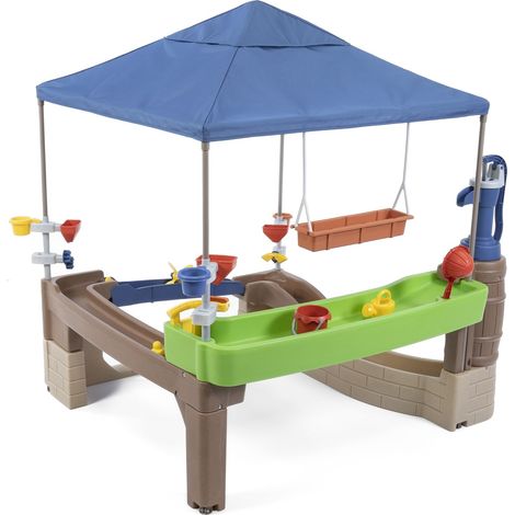 Maisonnette de jardin pour enfant avec jeux d'eau – Réservoir 26,5L – Pompe à eau intégrée – Accessoires inclus pour éclaboussures – Step 2 - Step2