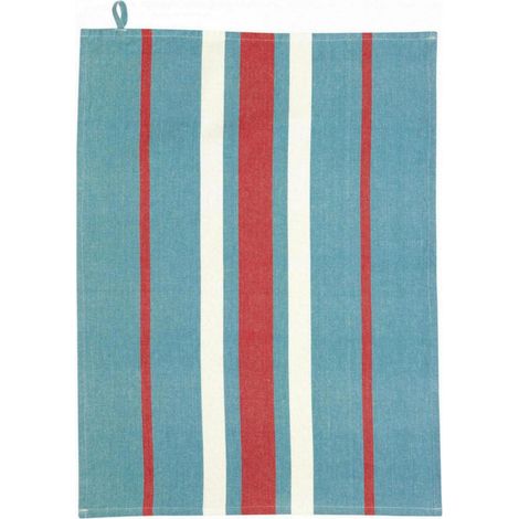 Torchon de cuisine absorbant en textile recyclé Lave coloris bleu dimensions 50 x 70 cm - PANGIVO