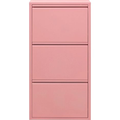 Kare Design Scarpiera Caruso, Rosa, 3 Scomparti Basculanti Per Max 6 Paia, Salvaspazio, 103x50x15cm, Corridoio, Stanza Da Letto, Stile Minimalista, Design E Praticità (1/5)