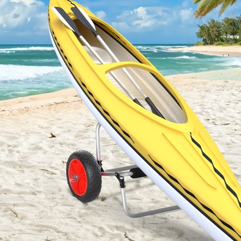 Chariot de transport trolley pour kayak. stand-up paddle. canoë cadre en aluminium 70L dim. x 40L x 42H cm