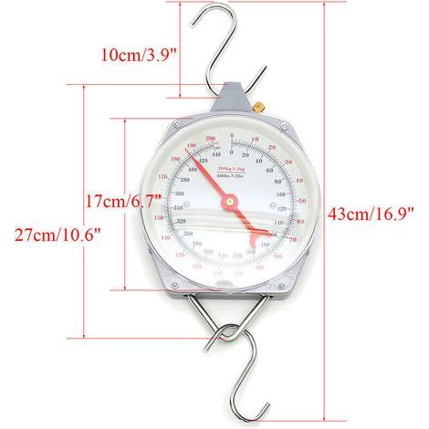 Balance suspendue mécanique 200 kg – Alliage résistant avec crochet de pêche intégré, précision industrielle (1/3)