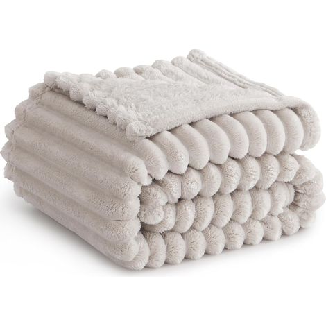 Plaid Polaire Canape Beige - Plaid Doux 150x200 XL Couverture Lit 1 Personne (1/5)
