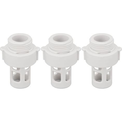 3 bouchons de vidange avec raccord pour tuyau de piscine – Adaptateur pour tuyau et drainage, compatible avec piscines rondes Intex 10184, 25mm, filetage mâle, plastique durable (1/4)