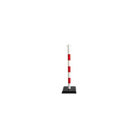 Balise de signalisation blanche et rouge pied lesté hauteur 90cm CATU (1/3)