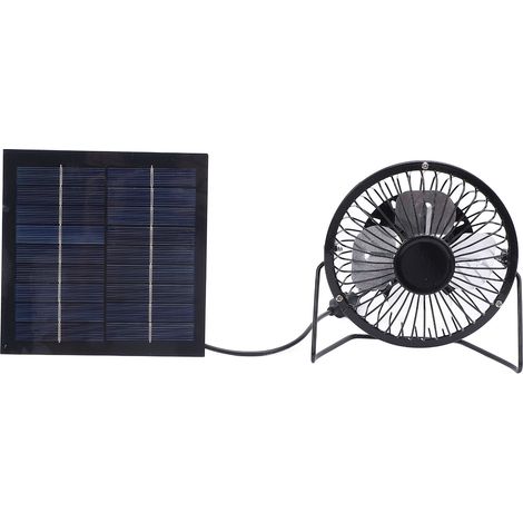 Ortviai Panneau Solaire 5 W 5 V avec Ventilateur 10 cm pour Caméra de Sécurité, Chargeur USB Portable pour Voiture, Camping, Bateau