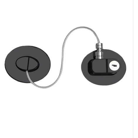 Cadenas à combinaison autocollant INF pour réfrigérateur, ovale, en ABS, câble en acier, lot de 2, noir (1/5)