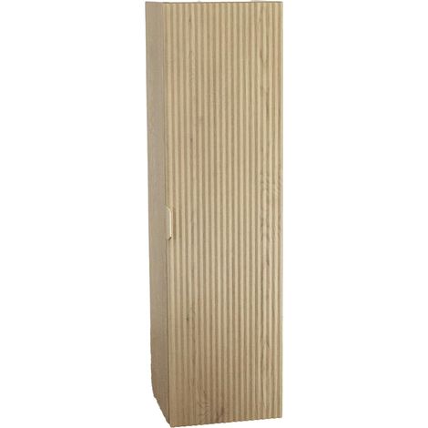 Colonna da bagno, frontale scanalato, rovere cremona, 33 × 33 × 120 cm (1/5)