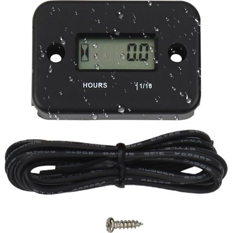 Inductive Speedometer - Waterproof LCD Motorcycle Accessory - Digital Engine Display with Screws - For Lawn Mower ATV Pressure Generator Motorcycle (1/5)