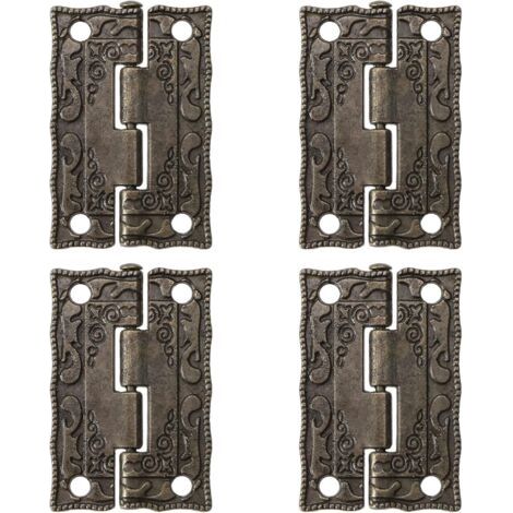BUNTHAUS 20 Stück Mini Retro Antik Bronze Türscharniere für Holzkisten, Schränke, Schmuckschatullen (1/4)