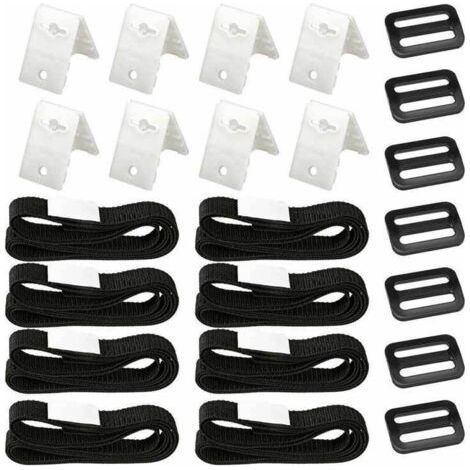 Kit di montaggio da 8 pezzi per coperture solari per piscine: strisce adesive in nylon, piastre di montaggio e fibbie per fissare la copertura solare.