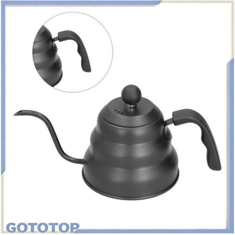 Cafetière Théière en acier inoxydable PTFE, bouilloire à café, bec verseur à col de cygne, bouilloire goutte art capsules (1/5)