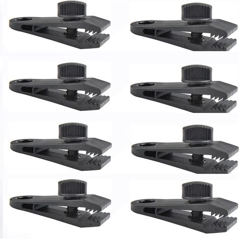 8 Pcs Clips de Toile de Tente en Plastique Réglables Clips de Tente Extérieur Coupe-Vent et Parasol Réutilisables, Adaptés au Camping, Caravane, Toile de Parasol de Jardin (1/5)