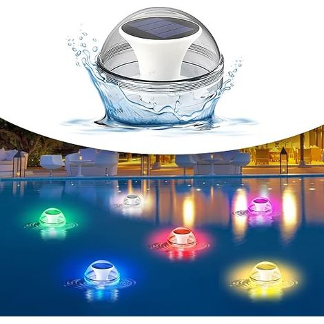 1 pcs ,Pool Lights,Floating Pool Lights,IP65 Waterproof Floating Pool Lights,Solar Power Pond Lamp with Color Changing Waterproof Ball Light for Swimming Pool,Spa,Aquarium (1/5)