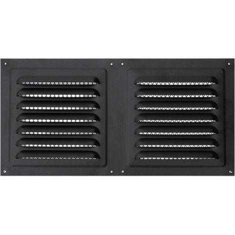 Grilles de ventilation carrées en aluminium pour grenier, mur, remise, porte extérieure, maison, loft, garage, plafond, 15 x 30 cm, noir