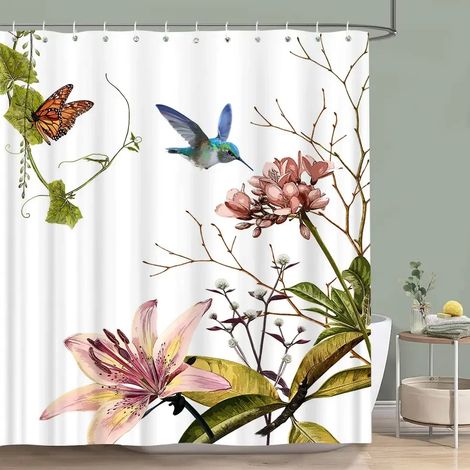 Filiyano-Rideau de douche vert sauge, motif botanique, feuilles d'eucalyptus, aquarelle, feuilles vertes, rideau de salle de bain fleuri, décoration