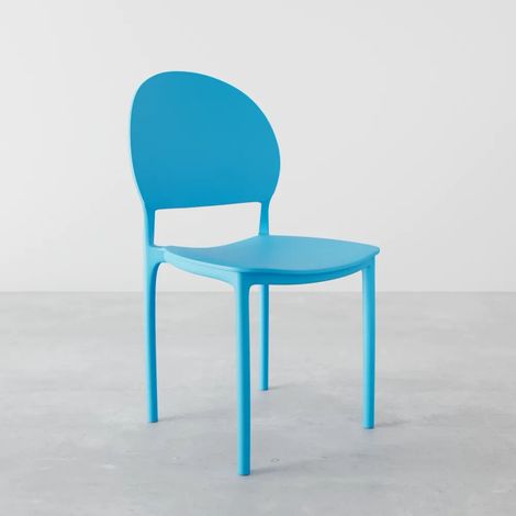 Chaise empilable en polypropylène bleu clair Lara (1/4)