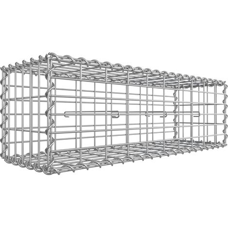Songmics – Gabion pour pierre 100 x 30 x 30 cm – Acier galvanisé 4 mm – Maille 5 x 10 cm – Assemblage sans outil – Décoration de jardin