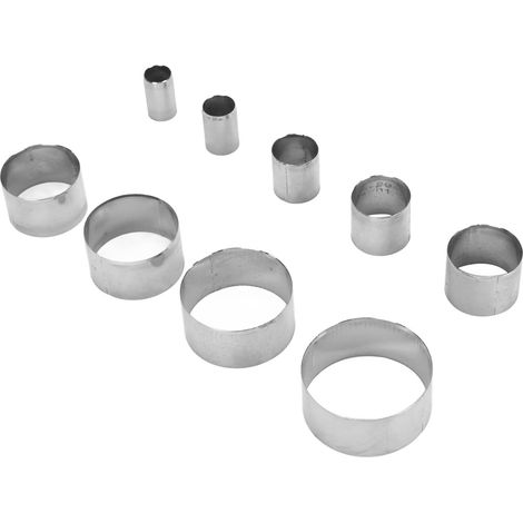 Lot de 9 emporte-pièces cuir rond acier haute carbone, moule découpe creux DIY sac ceinture portefeuille (1/5)