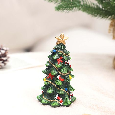Arbre De Noël Miniature - Figurine En Résine Pour Décoration De Table - Centre De Table Festif - Lot De 1 (1/2)