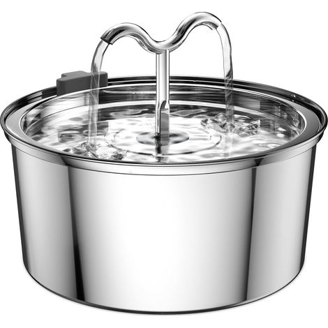 Katzenbrunnen, 3,2 l/1100 oz Edelstahl-Wasserspender für Haustiere, automatischer Metall-Wasserbrunnen für Hunde, ultraleise und auslaufsichere Pumpe.