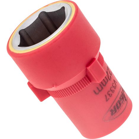 VIGOR Douille à prise carrée 12,5 mm (1/2") VDE, profil hexagonal extérieur 22 mm, longueur 55 mm V3337 (1/2)