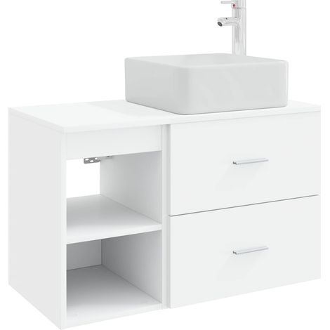 Badezimmermöbel-Set 2 pcs Weiß Holzwerkstoff vidaXL