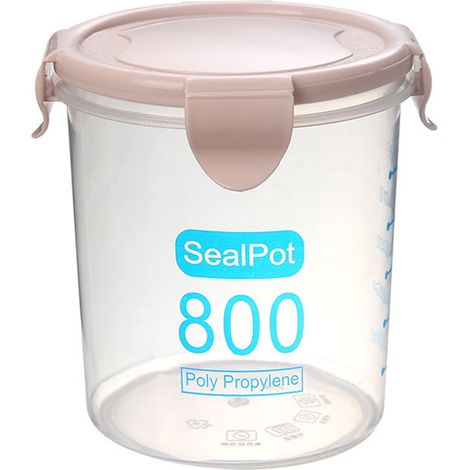 Boîte De Rangement En Plastique - Hermetique - Empilable - Pour Cuisine Et Refrigerateur - 600 Ml (1/2)