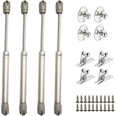 Vérins à Gaz Hydrauliques pour Levage de Porte Armoire Meuble Cuisine Amortisseur Charniè, 60N / 6kg 270 mm, Lot de 4, (1/4)