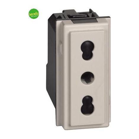 Presa bipasso Bticino living now 2p+t 10 / 16 a 230 v sabbia