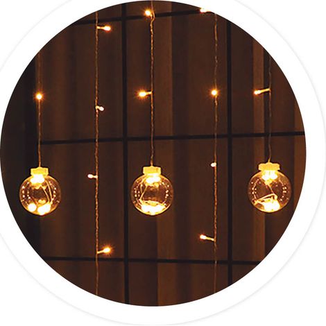 Cortina LED con bolas 1,4Mx2 alturas 8 funciones Luz cálida