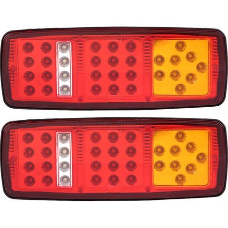 Ej.Life accessoires caravane clignotant arrière pour feu arrière led depanneuse pour feux arrière remorque voiture 2 Pcs LED Feux Arrière 12V Camion Remorque RV Feux Arrière Bar Super Lumineux Rouge-A (1/5)