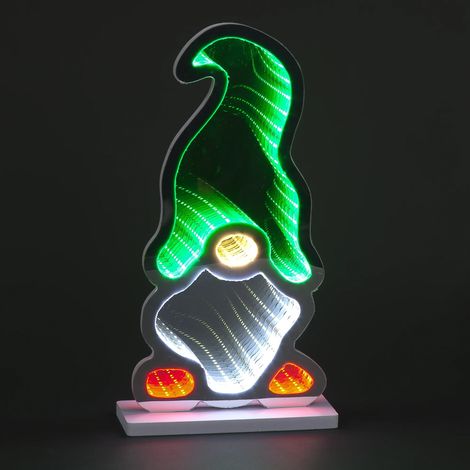 Snowtime Christmas Infinity Green Gonk with 3D LED Tunnel Effect - 40cm