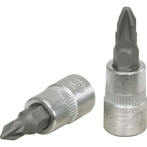 Douille tournevis - 1/4" - L.37 mm - PZ2 - CHROMEmat