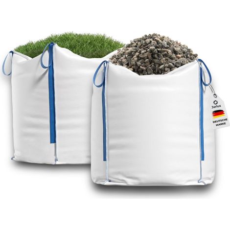 Big Bag Sacs pour gravats, déchets de jardin, bois, sable, terre, coupe verte, guirlande de Noël, 90 x 90 x 90 cm, 1000 kg, 4 poignées de levage (1/5)