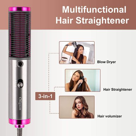 Piastra per Capelli Spazzola Lisciante 3in1 elettrica, volumizzante 3 velocità