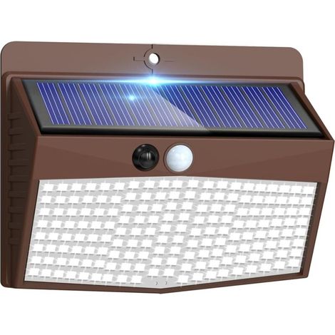 Lampe Solaire Exterieur Detecteur de Mouvement Lot de 1, LED Lumiere Extérieur avec Détecteur, 3 Modes/etanche Spot Solaire, Eclairage Extérieure pour Jardin Murale Garage, Blanc Froid (1/5)