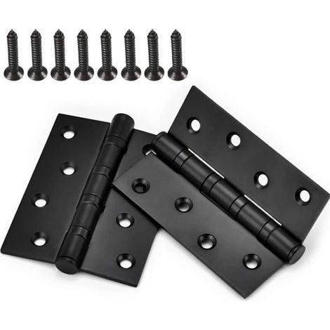 CCYKXA 2 Pcs Black Stainless Steel Ball Bearing Door Hinge Folding Door Hinges for Furniture Barn Garage with Screws