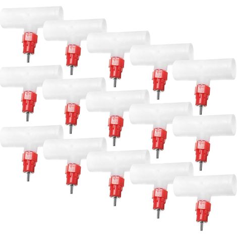 40 Pièces Tétines D'abreuvoir Automatique pour Poulets en Plastique avec Raccords en T 1/2'' pour Poulailler Intérieur, Installation Facile et Compatibilité Large (1/5)