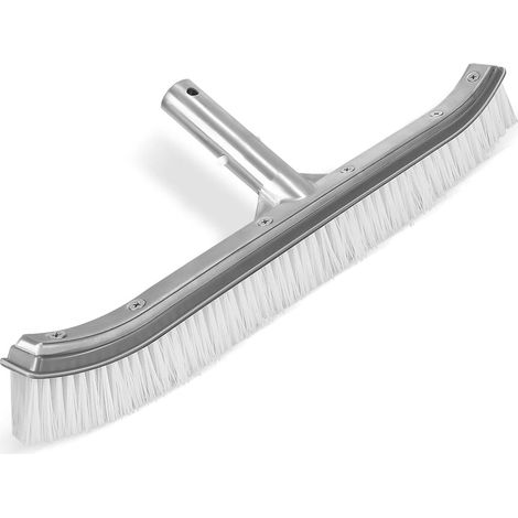 1 brosse de piscine, 117 cm, aluminium et ABS, poils nylon haute densité, compatible support standard, pour piscines et carrelages (1/5)