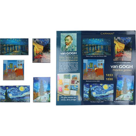 Set mit 5 Van Gogh Kühlschrankmagneten, Kunstgemälde, Carmani (1/5)