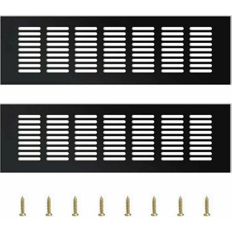 1 pièce Grille de ventilation, alliage d'aluminium, 30 x 8 x 1,5 cm, pour armoires, meubles de cuisine, salle de bain et vitrines (1/5)