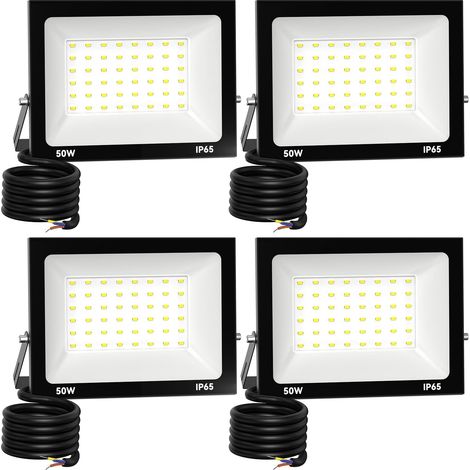 4 Pack Projecteur LED Extérieur 50W 5000 lúmenes 3000K Blanc froid Spot LED Eclairage IP65 Étanche Projecteur Extérieur Eclairage de Sécurité Floodlight pour resistente al agua (1/5)
