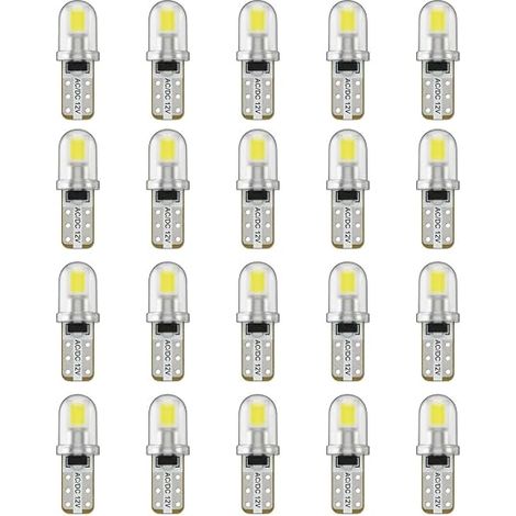 20 x T5 LED 12V White 3014 SMD Dashboard Bulbs (1/5)